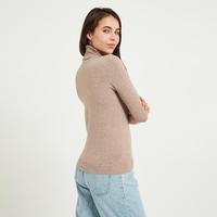 Wixra sweter z dzianiny i sweter bluzki z golfem swetry swetry w stylu Casual damski z długim rękawem cały mecz elastyczny sweter 4